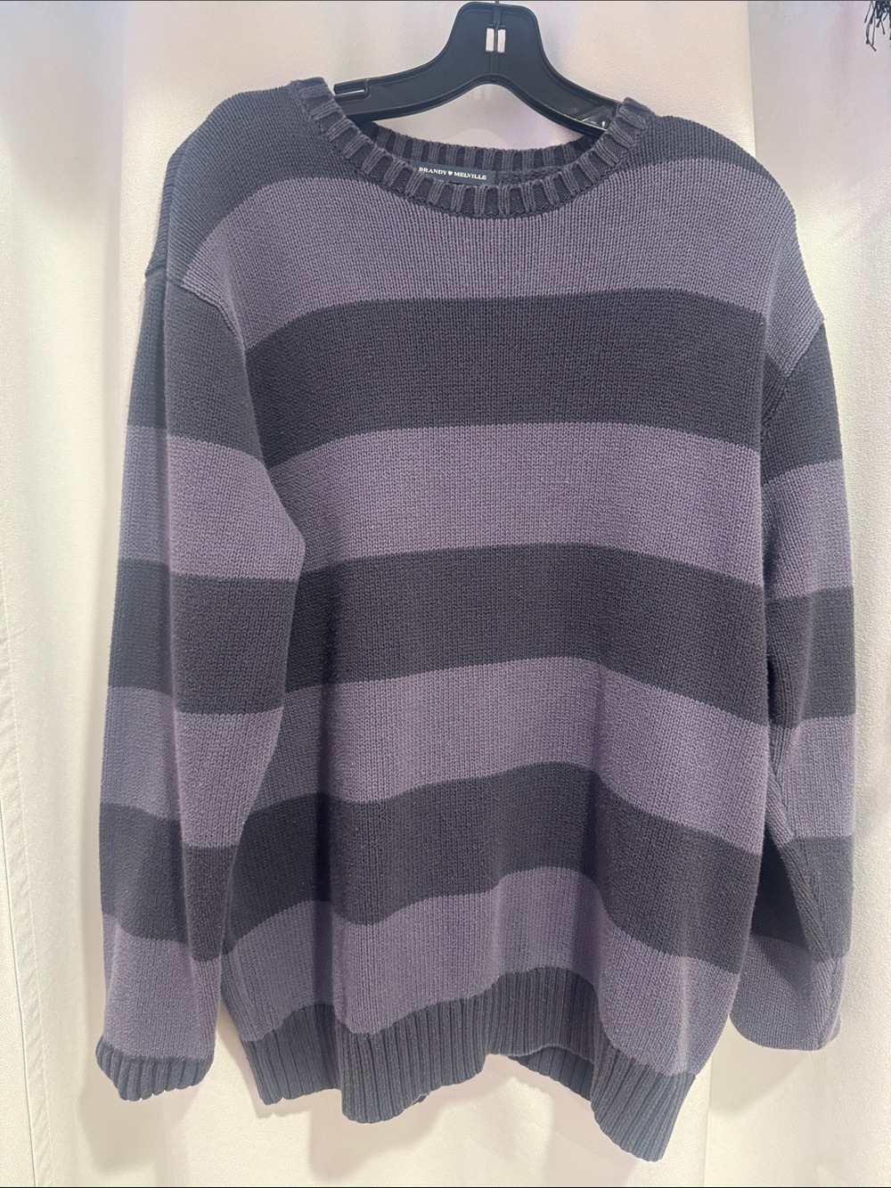 Brandy Melville / John Galt | Brianna Striped Sweater in Navy & Purple